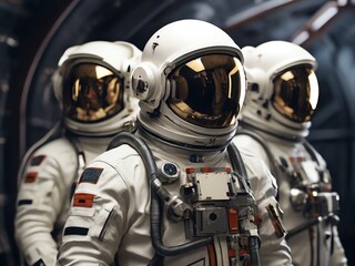 Generative AI. Astronauts In Different Poses T-shirt Design
