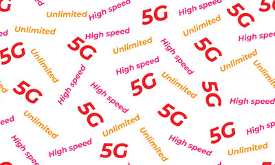 A Seamless Pattern of Repeating 5G Icons Symbolizing the Next Generation of Wireless Connectivity