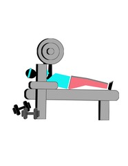 A man is lifting weights on a bench