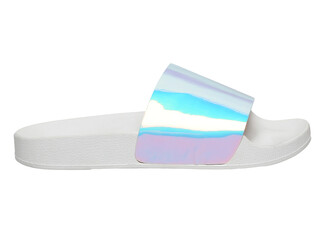 white slide in slipper isolated on white background