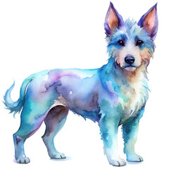 Obraz na płótnie Canvas Watercolor Dog Illustration, Playful Pup Isolated Background