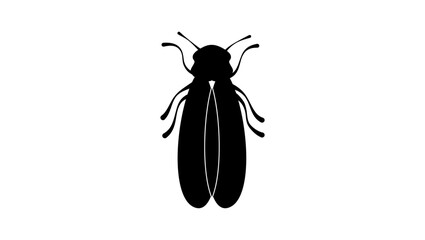 Cicada emblem, black isolated silhouette © OMIA