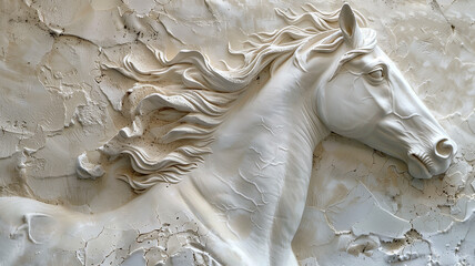 White horse sculpture texture.