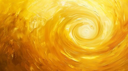 Abstract Oil painting, sunflower swirl, golden hues, direct sunlight, panoramic, spiral of joy.  - obrazy, fototapety, plakaty