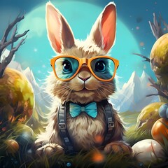 Easter bunny with glasses