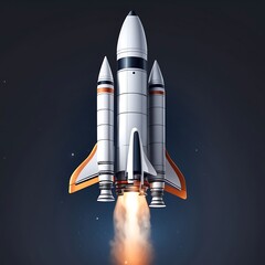 Modern space rocket with realistic design
