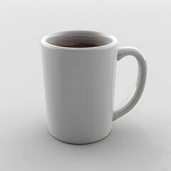 Elegant 3D-Rendered Ceramic Coffee Mug with Transparent Background for Product Branding and Lifestyle Presentations