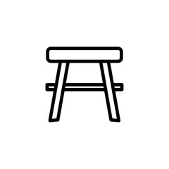 Picnic table line icon. Vector graphics