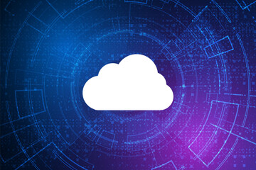 Modern cloud technology futuristic, online storage, work from home	
