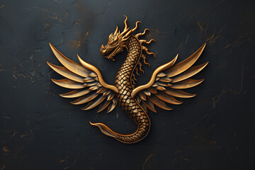 Obraz premium Stylized Dragon Symbol with Wings