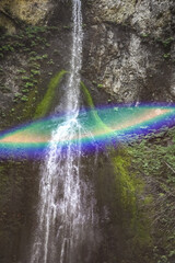 rainbow in waterfall