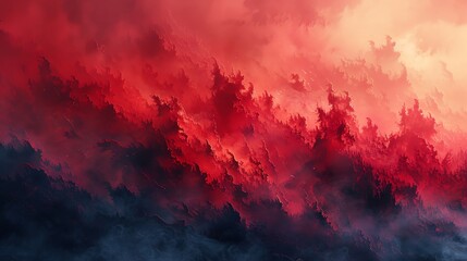 Capture the aerial view of a significant historical event using watercolor, blending the past with modern novel elements in vibrant hues of crimson and sapphire - obrazy, fototapety, plakaty