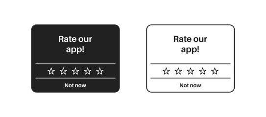 Rate our app vector template. Tap a star to rate it