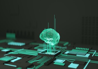 Artificial intelligence, data mining, deep learning modern computer technologies. Futuristic Cyber...