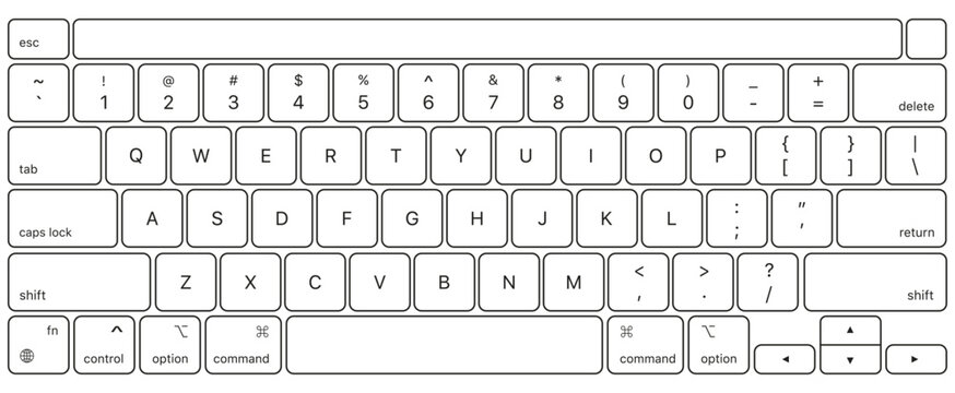 Laptop, pc, computer keyboard mockup. Vector EPS 10