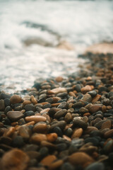 The colorful stones on the beach