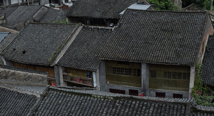 Tile roof of old Chinese house