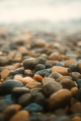 The colorful stones on the beach