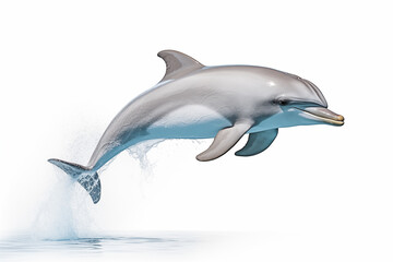 Dolphin over isolated white background. Animal