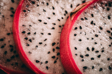 Pitaya fruit - dragon fruit close-up with visible seeds.