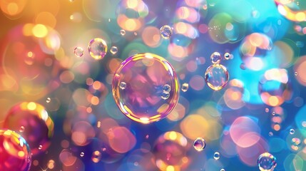 Colorful Soap Bubbles Background for Design