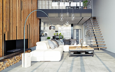 modern living interior - 784612142