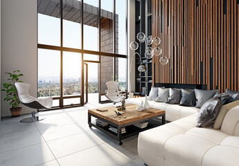 modern living interior - 784614143