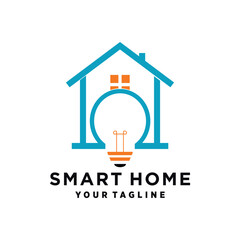 Vector home logo with modern smart symbol style and business card design template