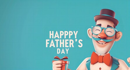 Cheerful Father's Day Greeting Card Design with Heartfelt Message