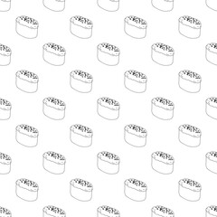 Seamless pattern with sushi for decorative print, wrapping paper, menu, wallpaper and fabric