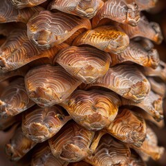 Macro photography of the intricate details on a pine cone