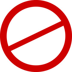 Sign forbidden. Icon symbol ban. Red circle sign stop entry ang slash line isolated on transparent background. Mark prohibited.
