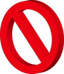 3d Sign forbidden. Icon symbol ban. Red circle sign stop entry ang slash line isolated on transparent background. Mark prohibited.
 - obrazy, fototapety, plakaty