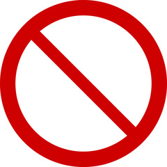 Sign forbidden. Icon symbol ban. Red circle sign stop entry ang slash line isolated on transparent background. Mark prohibited.
 - obrazy, fototapety, plakaty