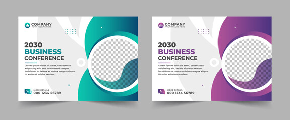 Corporate horizontal business conference flyer template. Editable modern flyer banner.  Brochure, Template, Design, Flyer, Leaflet