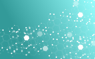 Abstract hexagon background for medicine,science