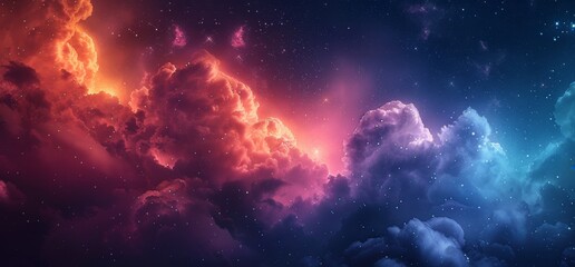 Obraz premium Colorful Space Filled With Stars and Clouds