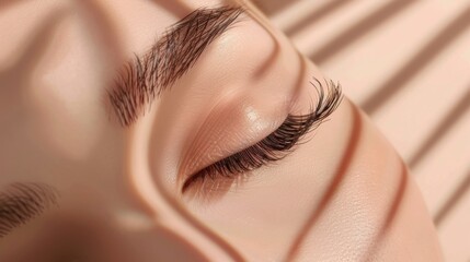Fototapeta premium Intense close-up of womans eye with long lashes