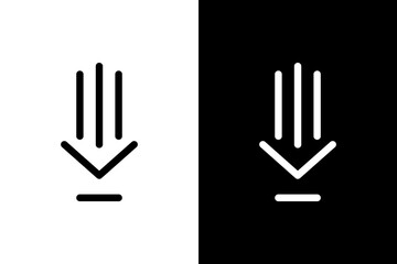 simple symbol download white black outline icon