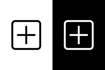 button add remove white black outline icon