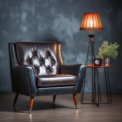 photo of a chair in the corner of a room UHD Wallpaper