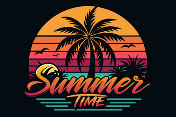 summer-Time--poster-for-t-shirt-design vector illustration