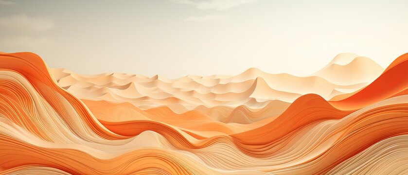 Paper-cut style detailed image of eroded landscapes, 3D minimalist render, blurred earthy background,