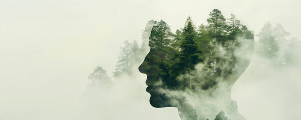 A creative combination of face and forest creating an extraordinary artistic composition.