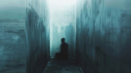 Abstract Portrayal of Solitary Confinement's Psychological Effects - obrazy, fototapety, plakaty