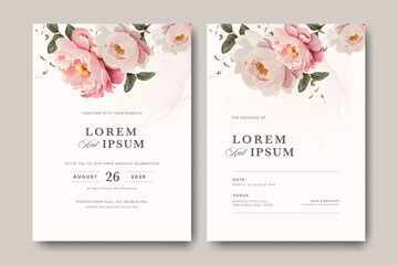 Wedding Card Template with Floral Garden