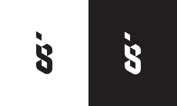 IS logo, monogram unique logo, black and white logo, premium elegant logo, letter IS Vector minimalist