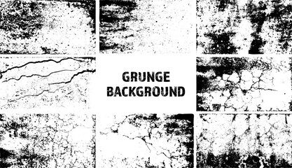 Grunge overlay texture. Old dirty concrete background with cracks and scratches. Distressed grainy surface. Vintage urban backdrop. Scraped and stained design element. Vector illustration - obrazy, fototapety, plakaty