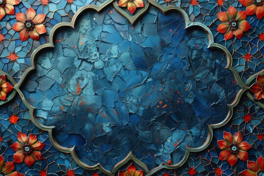 arabic pattern and lot of negative space, banner for Arabic american Heritage Month	
