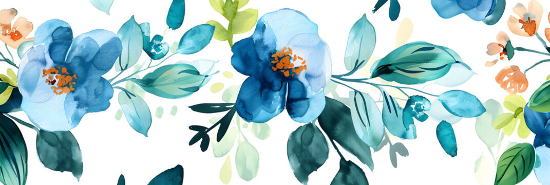 Hand painted illustration watercolor seamless pattern